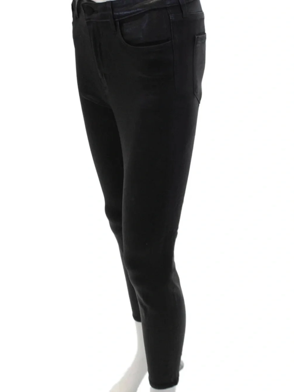 L’Agence Margot Coated Crop Skinny Jean in Black Size 27 ‘Super Stretch’
